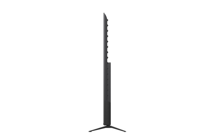 TV 85 pollici LG NANO 4K UHD AI NU90 4K Smart TV 2026 - Profilo laterale ultra-piatto del televisore su sfondo bianco, che mostra l'ingombro minimo del pannello.